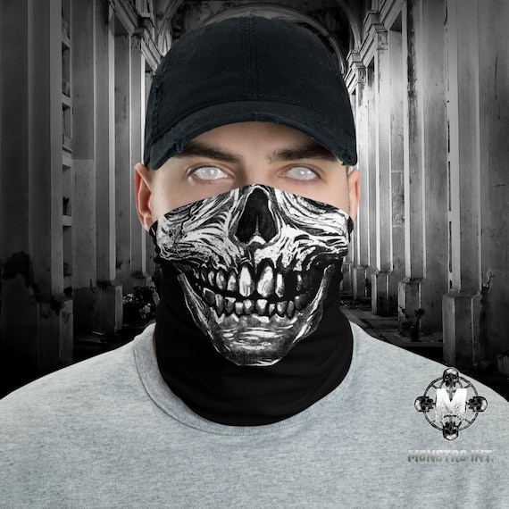 Grinning Skull Face Neck Gaiter -