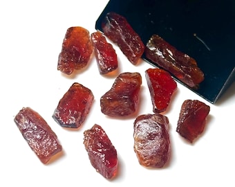 Grenats Hessonite Bruts Du Pakistan – Lot De 5 Pierres, 2,1 G, Naturelles