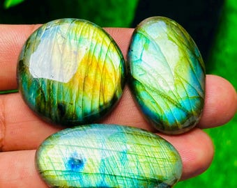 Rare Flashy Labradorite Cabochons | Gemstone Set for Jewelry Making