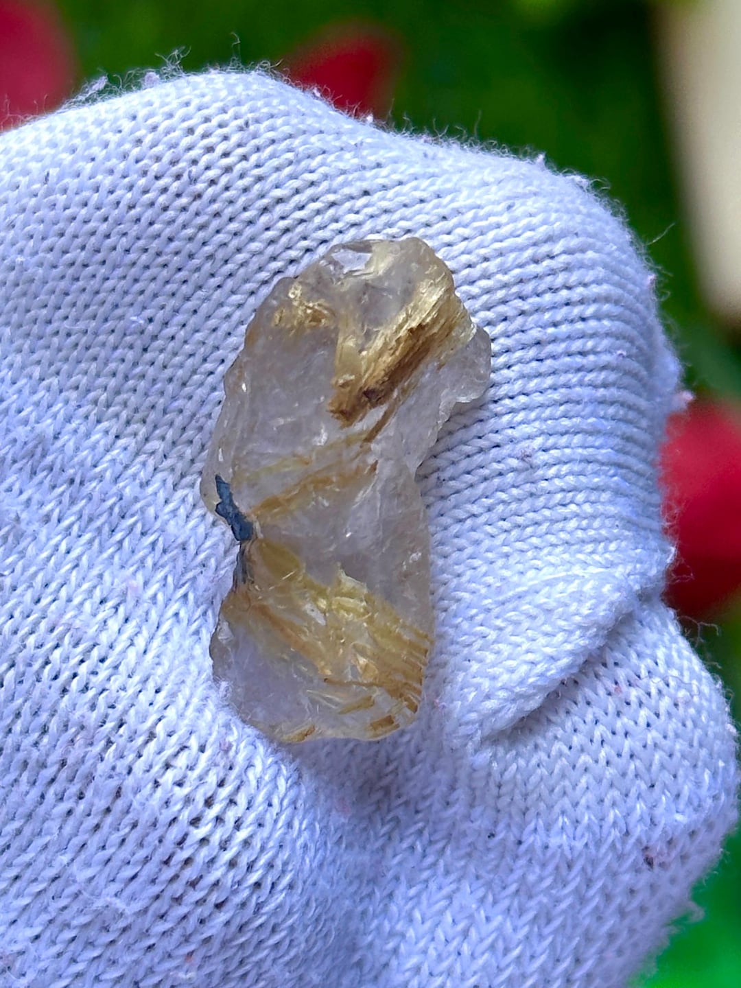 Raw Golden Rutile Crystal 25x14mm 17.30ct Natural Rutilated Rough ...