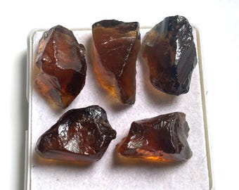 Raw Honey Quartz Chunks • Golden Crystal Lot (5pcs, 100ct)