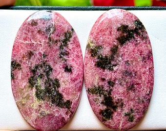 Pink Cobalto Calcite Cabochons – Oval Gemstones for Jewelry Making (51x30mm)