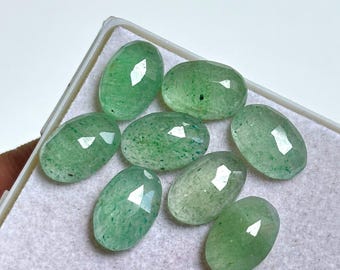 Strawberry Quartz Cabochons | 12x8mm Rose Cut Gemstones, Jewelry Making (8 Pcs)