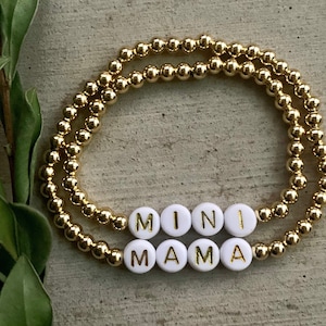 Terug naar school cadeau, mama en ik armbandenset, mama en ik cadeau, mama armband, kinderarmband, mama armband, naamarmband, mama, mini
