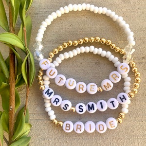 Regalo de compromiso, regalo personalizado para despedida de soltera, pulsera para futura novia, pulsera para novia, regalo para futura novia, regalo de boda, regalo de despedida de soltera