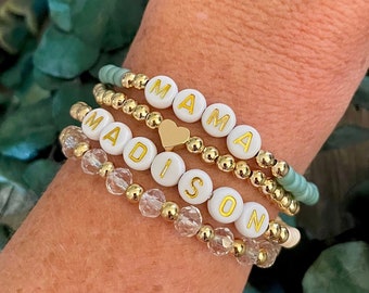 Name bracelet mom jewelry personalized bracelet mama gift Personalized jewelry for Women bracelet mama gift for her Womens jewelry