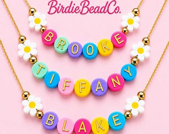 Colorful beaded necklace teen girl gifts girls jewelry girls necklace sweet sixteen gift gifts for teen girls personalized name necklace