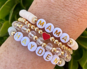 Mom jewelry name bracelet accessories for mom personalized bracelet word bracelet mama bracelet mama gift new mom gift Womens braceket