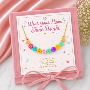 Back to school gifts first day of school kids jewelry kids necklace first day of school outfit first day of kindergarten gift preschool prek image 2