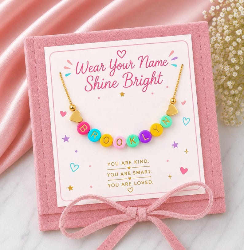 Back to school gifts first day of school kids jewelry kids necklace first day of school outfit first day of kindergarten gift preschool prek image 2