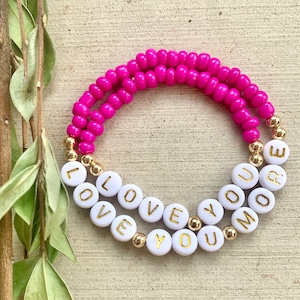 kindergarten gift preschool gift prek gift kids back to school gift kids first day of school gift mommy and me outfit matching bracelets