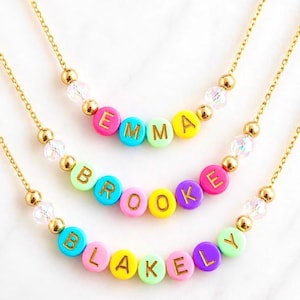 Gifts for teen colorful beaded necklace tween girl gift girls jewelry girls necklace sweet sixteen gift teen girl gift personalized necklace