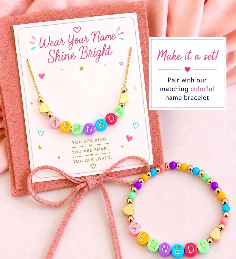 Back to school gifts first day of school kids jewelry kids necklace first day of school outfit first day of kindergarten gift preschool prek Necklace& Bracelet