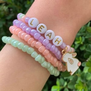 Kids Easter gifts for Kids Easter basket stuffer for toddlers Easter bunny Kids Jewelry Name Bracelet for Little Girls jewelry Kid Bracelet
