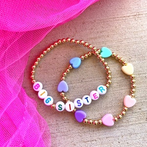 Big Sister Gift Big Sis Bracelet little sister gift new sibling Announcement Personalized gift for girls baby announcement for kids jewelry