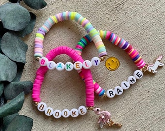 Bijoux pour enfants, bracelet pour enfants, bracelet prénom pour enfants, bracelets d'amitié, bracelet pour filles, cadeau pour amies, cadeau d'anniversaire pour filles, prénom personnalisé