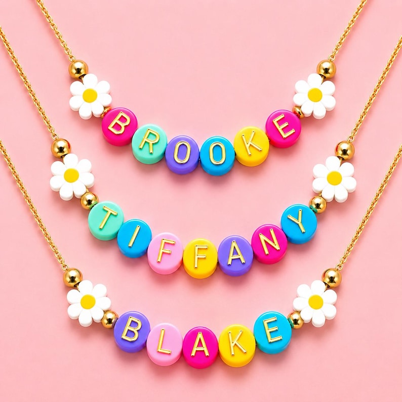 kids name necklace kids gifts girls gifts kids Christmas gifts kids birthday gift name necklace kids jewelry kids toy girls birthday gift Flower Necklace