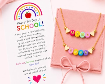 first day of school first day of kindergarten gift first day of preschool gift first day of school outfit gift mommy and me bracelet prek