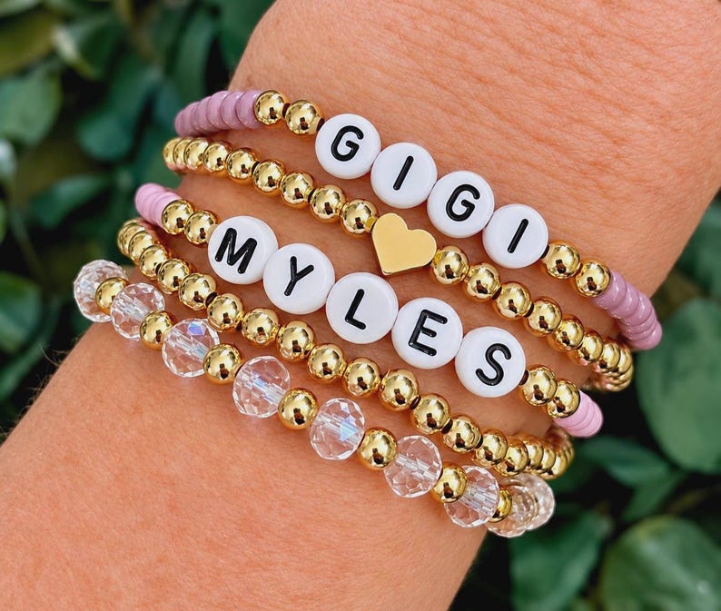Name bracelet Christmas gifts for women gifts for mom jewelry gift womens bracelets mama gifts women gifts grandma gift new mom gift for her immagine 3