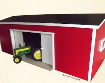 Handcrafted Wooden Toy Machine Shed