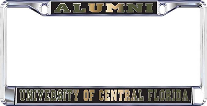 thumbnail image 2 of UCF University Of Central Florida Alumni Mirrored License Plate - Black & Gold NCAA Tag By Craftique 2 of 6