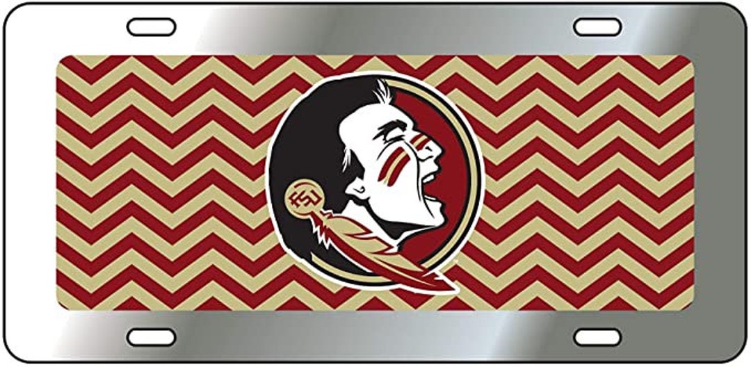 FSU Florida State Seminoles Chevron Striped License Plate / Car Tag