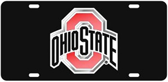 THE Ohio State University Buckeyes Black Mirrored License Plate THE Ohio State University Buckeyes Black Mirrored License Plate