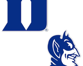 Duke Blue Devils NCAA Licensed Vinyl Decals (2 Pack), 2 4 inch, with application Tape