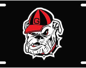 Georgia Bulldogs Reflective Decal License Plate / Car Tag NCAA