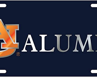Auburn Tigers Alumni Plaque d’immatriculation découpée au laser / Étiquette de voiture sous licence NCAA