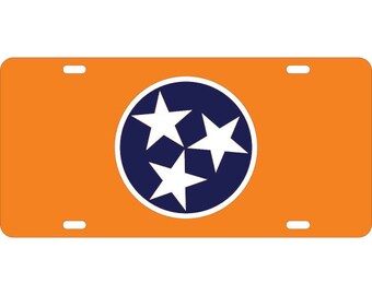 Tennessee Volunteers  License Plate / Car Tag Tri Star Licensed NCAA Inlaid