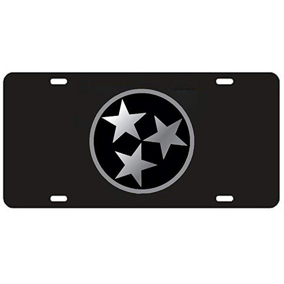Tennessee VolunteeRS Tri Star License Plate / Car Tag Black Etsy