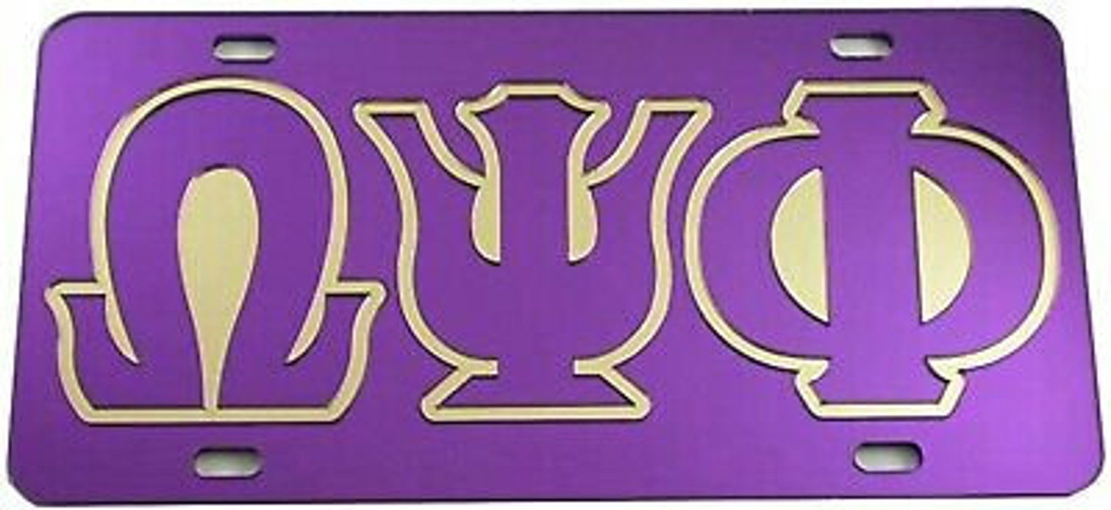 Omega Psi Phi Outlined Mirror License Plate 1 - изображение.