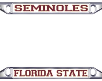 Cadre de plaque d’immatriculation en dôme blanc de l’État de Floride Séminoles