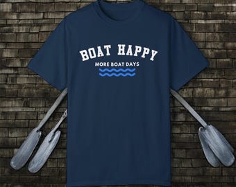 Boat Happy Comfort Colors T-Shirt: Coastal Vibes, Boating Life