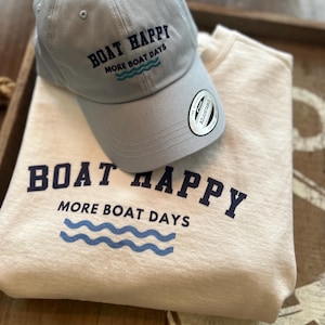 Boat Happy Classic Logo Dad Hat, Boating Hat, Unisex Adjustable Cap, Nautical Dad Hat, Casual Boat Lover Hat, Summer Adventure Hat, Nautical