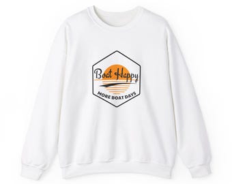 Boat Happy Sweatshirt: Sunset Boating, Coastal Apparel