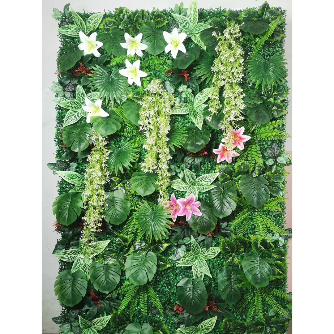 Home Decoration Artificial Flower Plant Wall Lily Jungle Leaf Panel