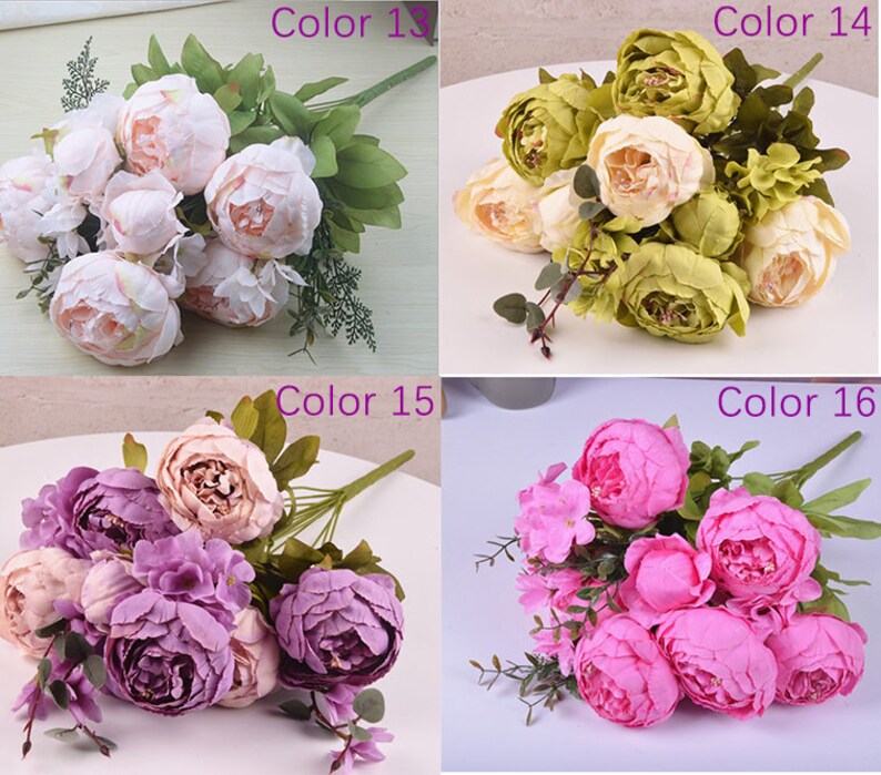 Artificial Peony Fake Flower Silk Flower Decorative Wedding Etsy