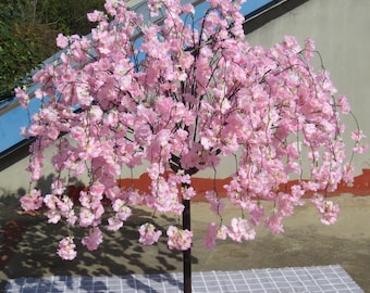 Cerezo artificial de 1,5 metros de alto, cerezo rosa, árbol de boda para fiesta/fondo de boda, árbol de flores artificiales, decoración de dormitorio