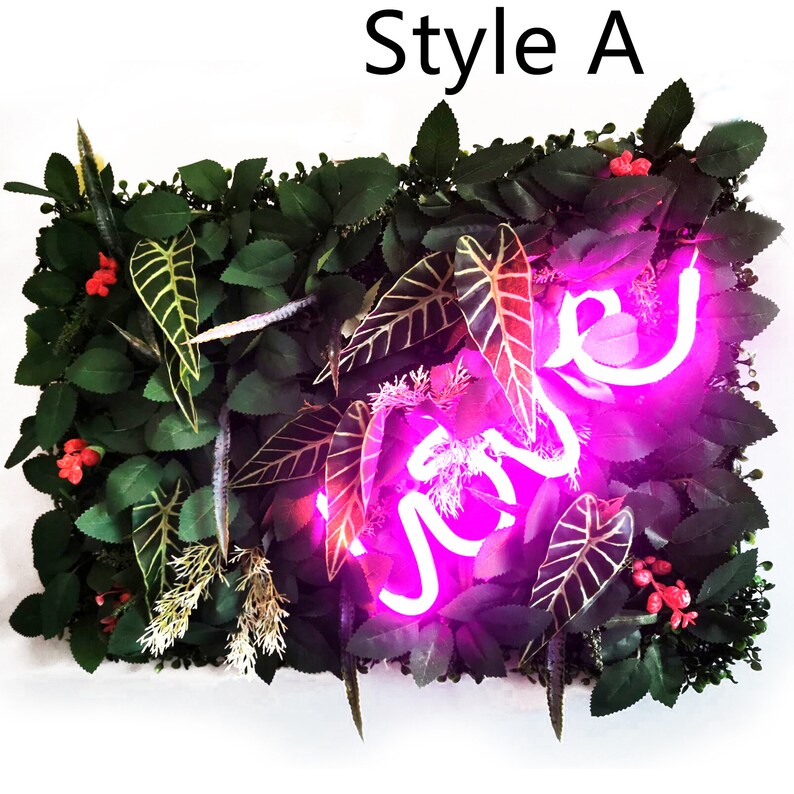 Wedding Decoration Artificial Plant Leaf Panel Decoration Plant Lawn Neon Light Background Party Wedding Decoration Wall Grass