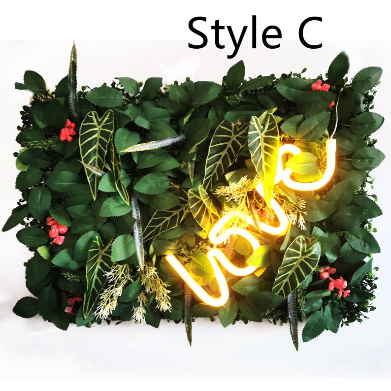Wedding Decoration Artificial Plant Leaf Panel Decoration Plant Lawn Neon Light Background Party Wedding Decoration Wall Grass