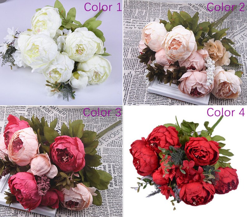 Artificial Peony Fake Flower Silk Flower Decorative Wedding Etsy