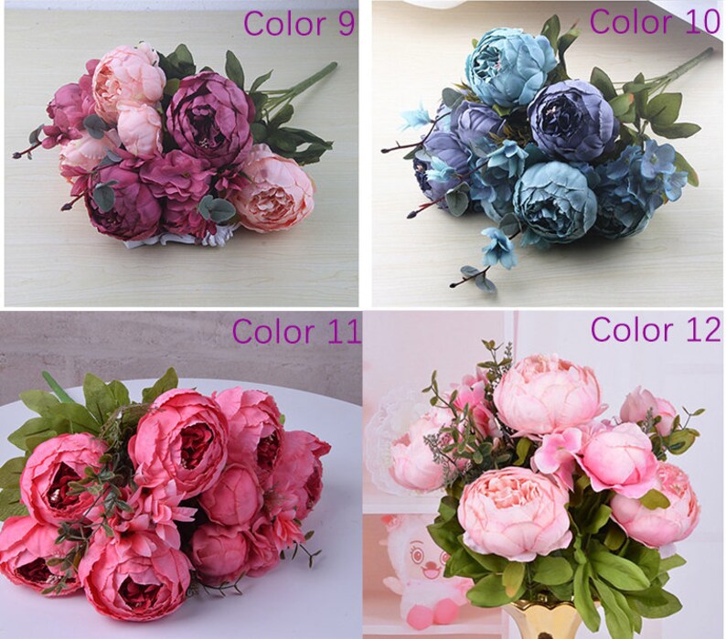 Artificial Peony Fake Flower Silk Flower Decorative Wedding Etsy