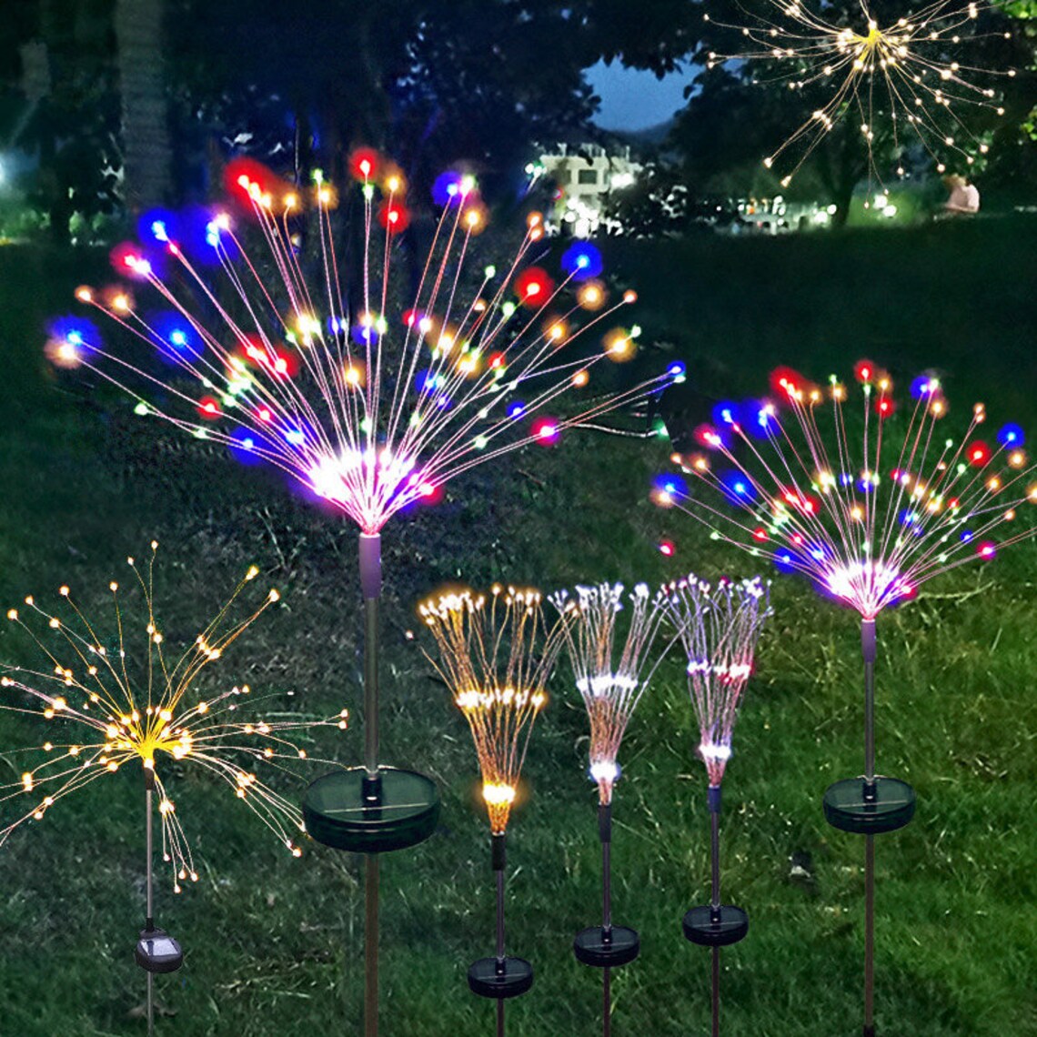 Garden Decoration Solar Flower Night Glowing LED Garden Etsy