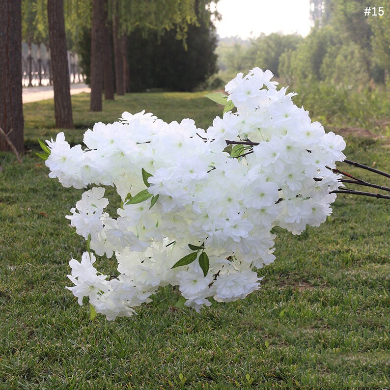 20 Pieces Wedding White Artificial Flower Branch Wedding Arch Etsy