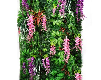 Césped artificial Planta Decoración Flor artificial Wisteria Flor Decoración Panel Valla Pared Dartificial Flor Simulación Flor