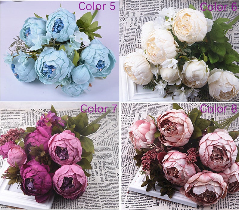 Artificial Peony Fake Flower Silk Flower Decorative Wedding Etsy