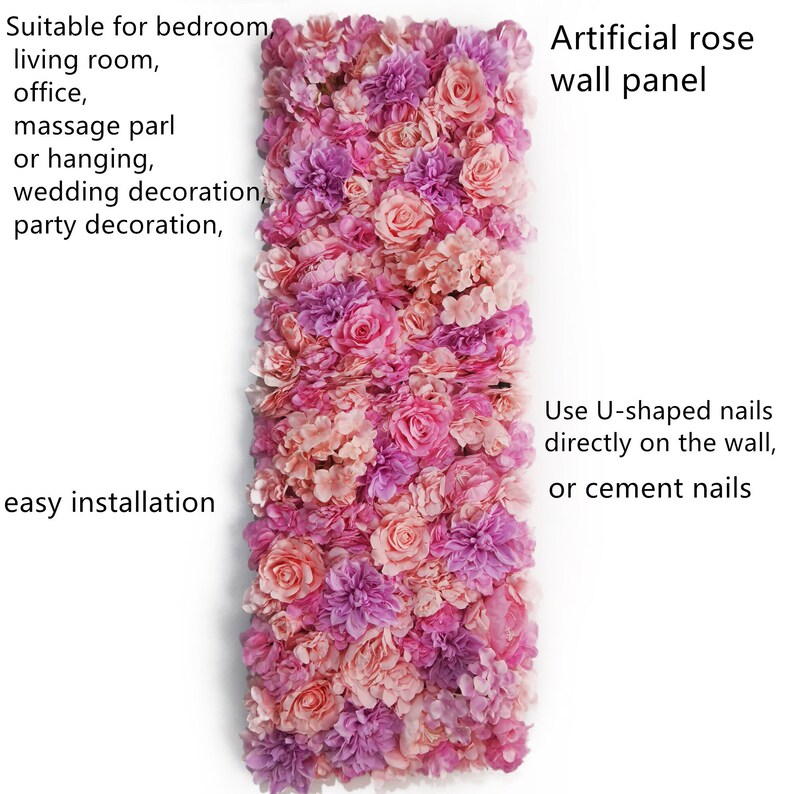 40CM120CM Artificial Flower Rose Wall Panel Decoration Wall Etsy