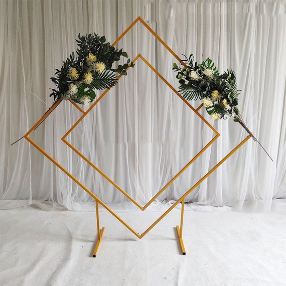 Diamond Wedding Arch Decor Party Background Golden Metal Arch Etsy